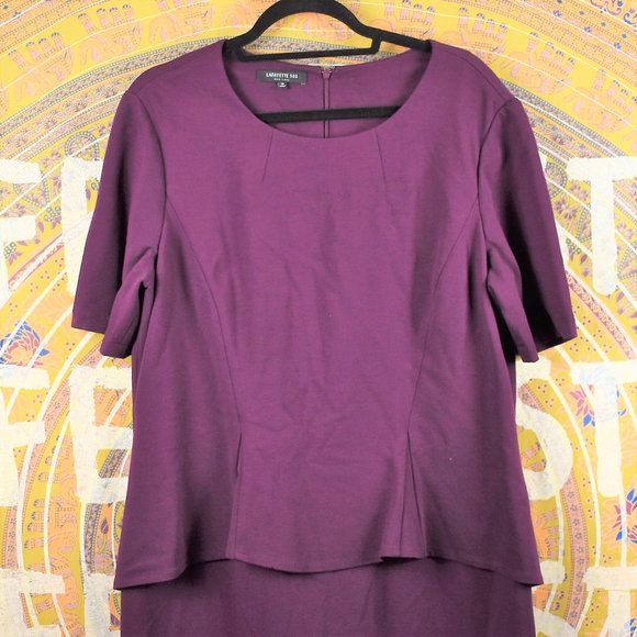 Lafayette 148 NY Italian Punto Milano Peplum Dress - Picture 3 of 11